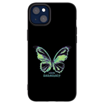 Picasee Μαύρη θήκη σιλικόνης για Apple iPhone 14 Plus - Diamanty Blue