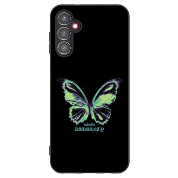 Picasee Μαύρη θήκη σιλικόνης για Samsung Galaxy A14 4G A145R - Diamanty Blue