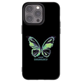 Picasee Μαύρη θήκη σιλικόνης για Apple iPhone 15 Pro Max - Diamanty Blue