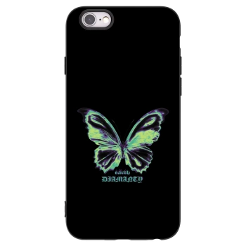 Picasee Μαύρη θήκη σιλικόνης για Apple iPhone 6/6S - Diamanty Blue