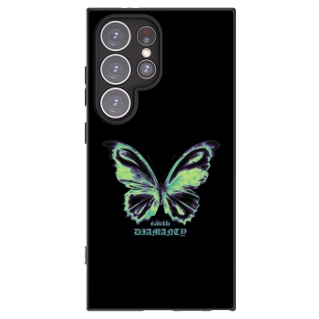 Picasee Μαύρη θήκη σιλικόνης για Samsung Galaxy S24 Ultra S928B 5G - Diamanty Blue