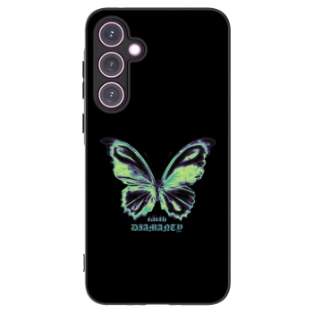 Picasee Μαύρη θήκη σιλικόνης για Samsung Galaxy A35 5G A356B - Diamanty Blue
