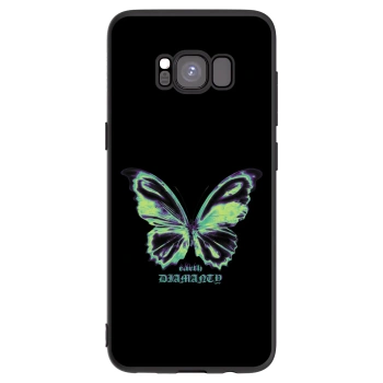 Picasee Μαύρη θήκη σιλικόνης για Samsung Galaxy S8 G950F - Diamanty Blue