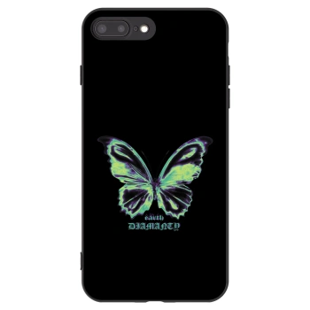 Picasee Μαύρη θήκη σιλικόνης για Apple iPhone 8 Plus - Diamanty Blue