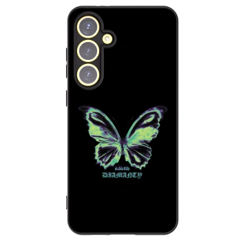 Picasee Μαύρη θήκη σιλικόνης για Samsung Galaxy S24 FE S721B - Diamanty Blue