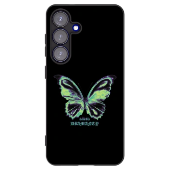 Picasee Μαύρη θήκη σιλικόνης για Samsung Galaxy S25 5G - Diamanty Blue