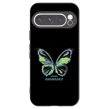 Picasee Μαύρη θήκη σιλικόνης για Google Pixel 9 Pro XL - Diamanty Blue