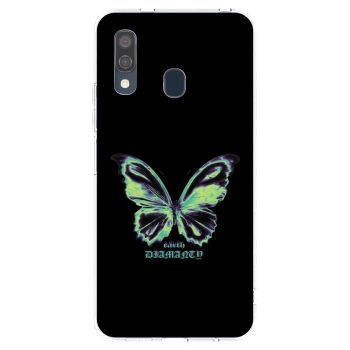Picasee διαφανής θήκη σιλικόνης Samsung Galaxy A40 A405F - Diamanty Blue