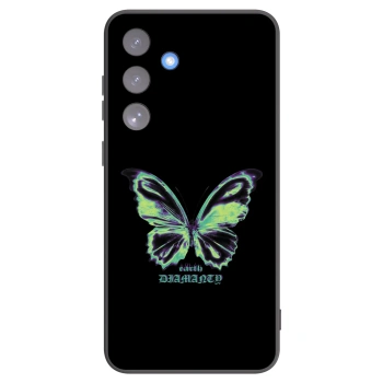 Picasee Μαύρη θήκη σιλικόνης για Samsung Galaxy S25 FE 5G - Diamanty Blue