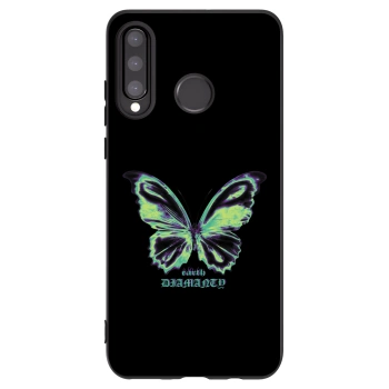 Picasee Μαύρη θήκη σιλικόνης για Huawei P30 Lite - Diamanty Blue