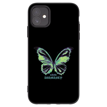 Picasee Μαύρη θήκη σιλικόνης για Apple iPhone 11 - Diamanty Blue