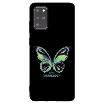 Picasee Μαύρη θήκη σιλικόνης για Samsung Galaxy S20+ G985F - Diamanty Blue