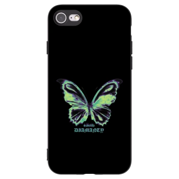 Picasee Μαύρη θήκη σιλικόνης για Apple iPhone SE 2020 - Diamanty Blue