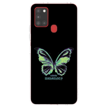 Picasee διαφανής θήκη σιλικόνης Samsung Galaxy A21s - Diamanty Blue