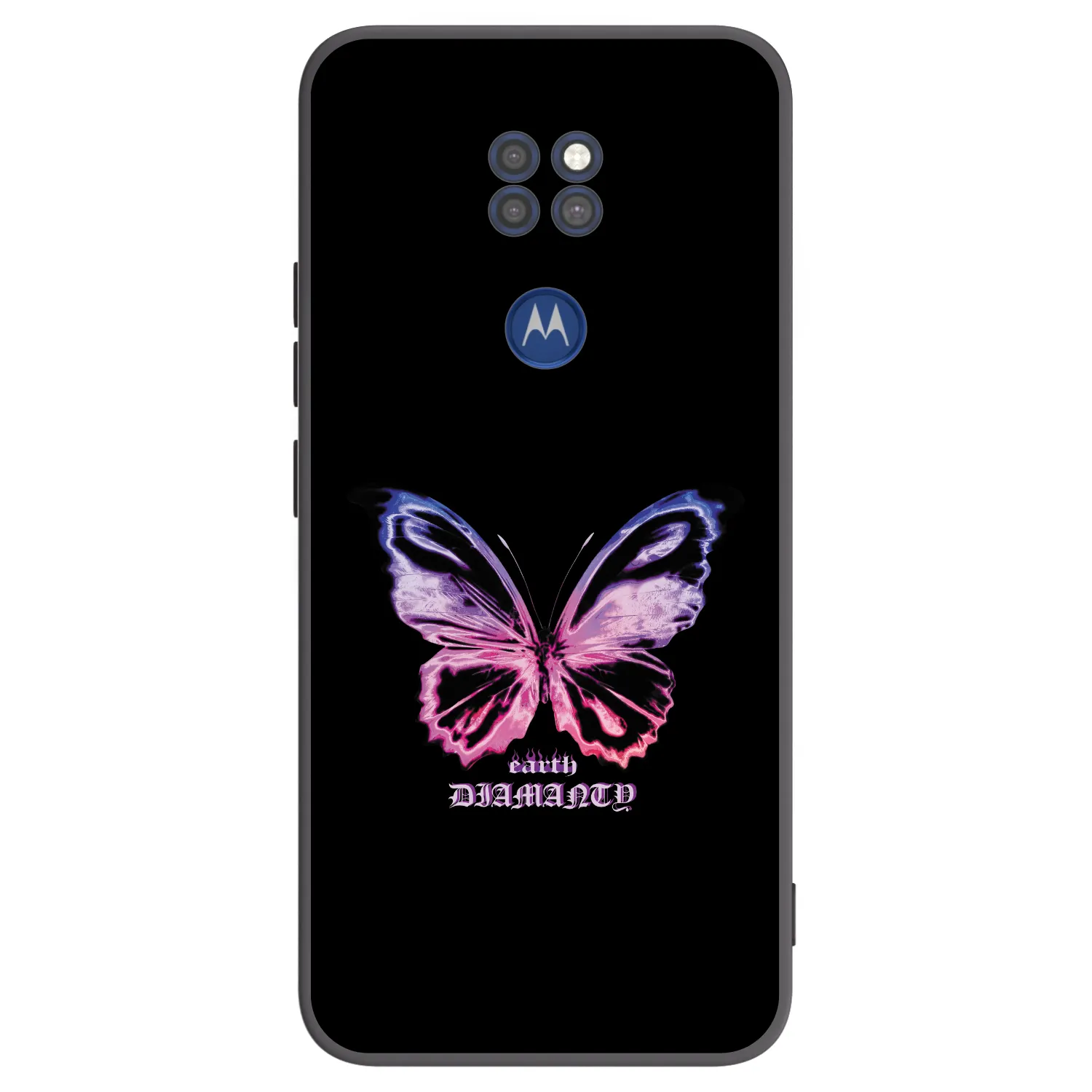 Picasee Μαύρη θήκη σιλικόνης για Motorola Moto G9 Play - Diamanty Purple