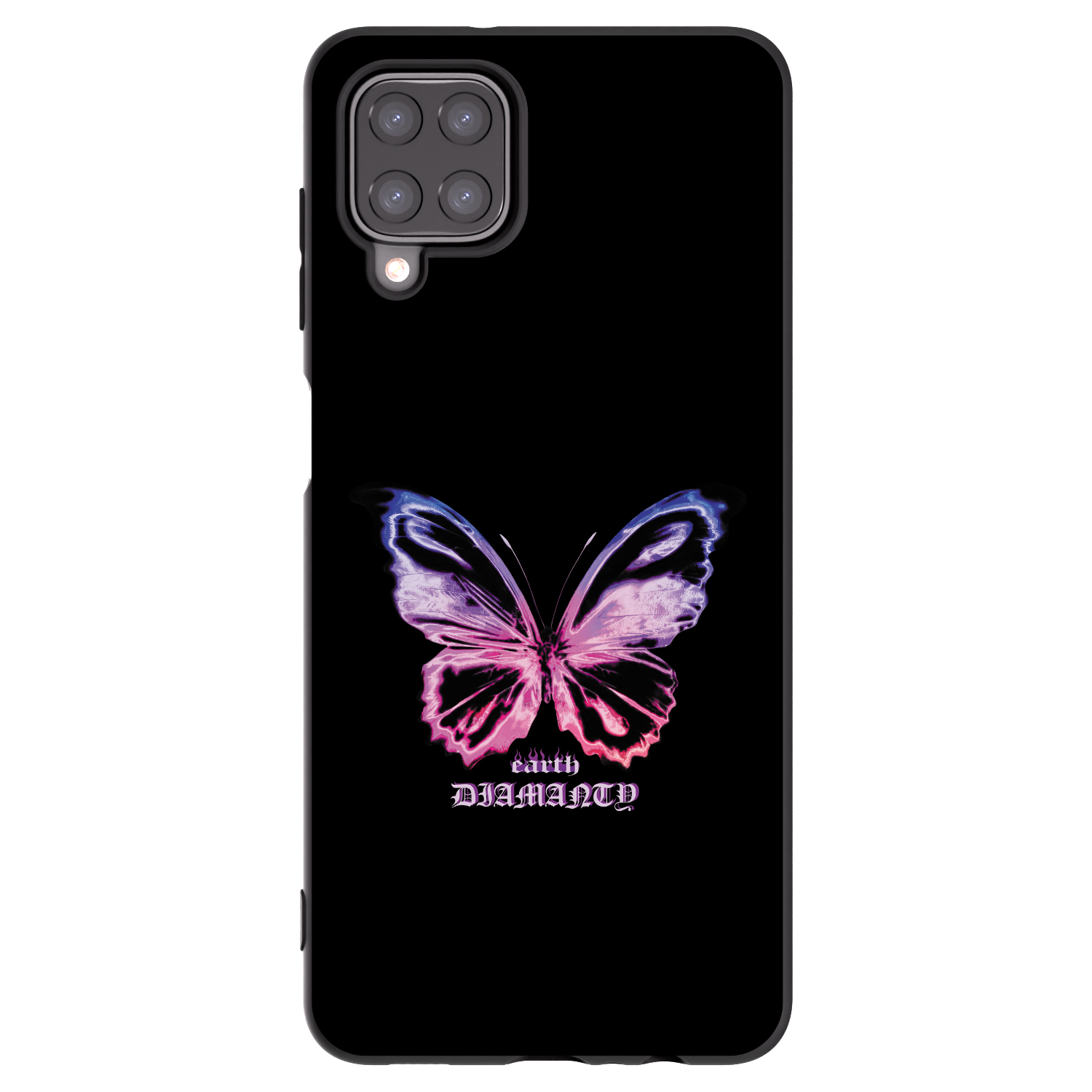 Picasee Μαύρη θήκη σιλικόνης για Samsung Galaxy A12 A125F - Diamanty Purple