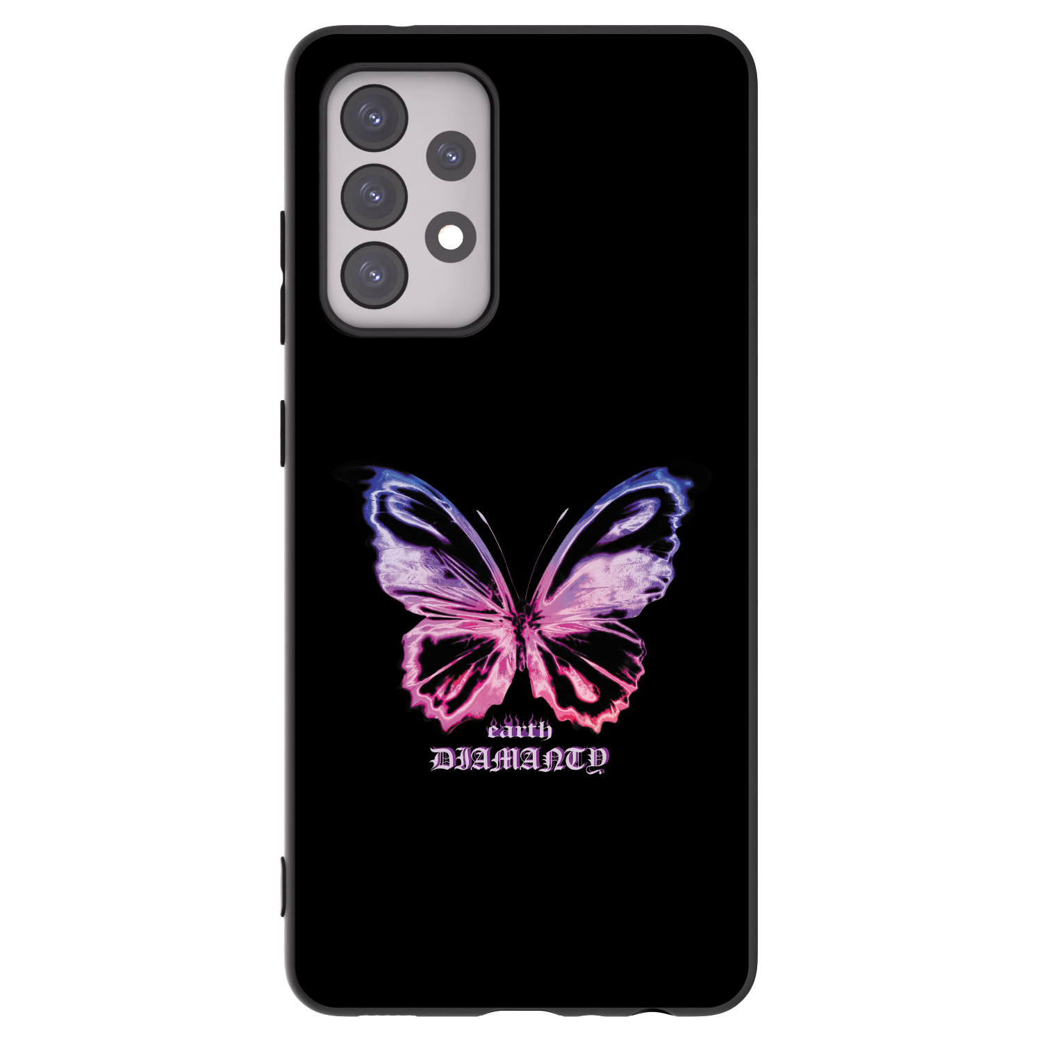 Picasee Μαύρη θήκη σιλικόνης για Samsung Galaxy A52 5G A525F - Diamanty Purple