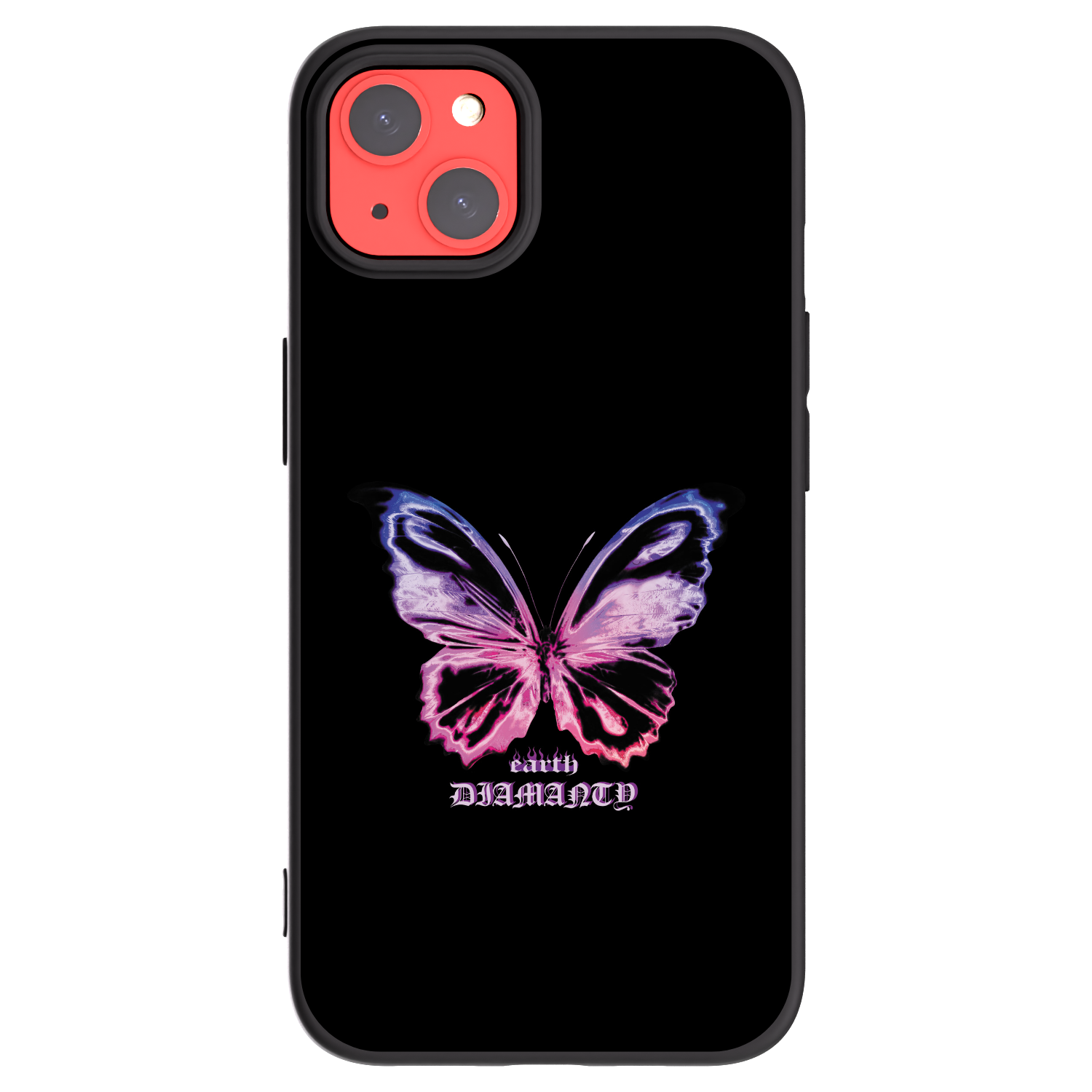 Picasee Μαύρη θήκη σιλικόνης για Apple iPhone 13 - Diamanty Purple
