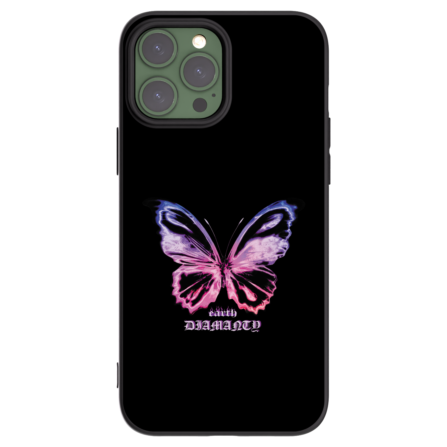 Picasee Μαύρη θήκη σιλικόνης για Apple iPhone 13 Pro Max - Diamanty Purple