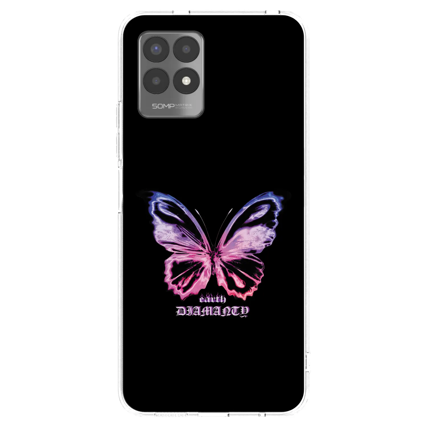 Picasee διαφανής θήκη σιλικόνης Realme 8i - Diamanty Purple