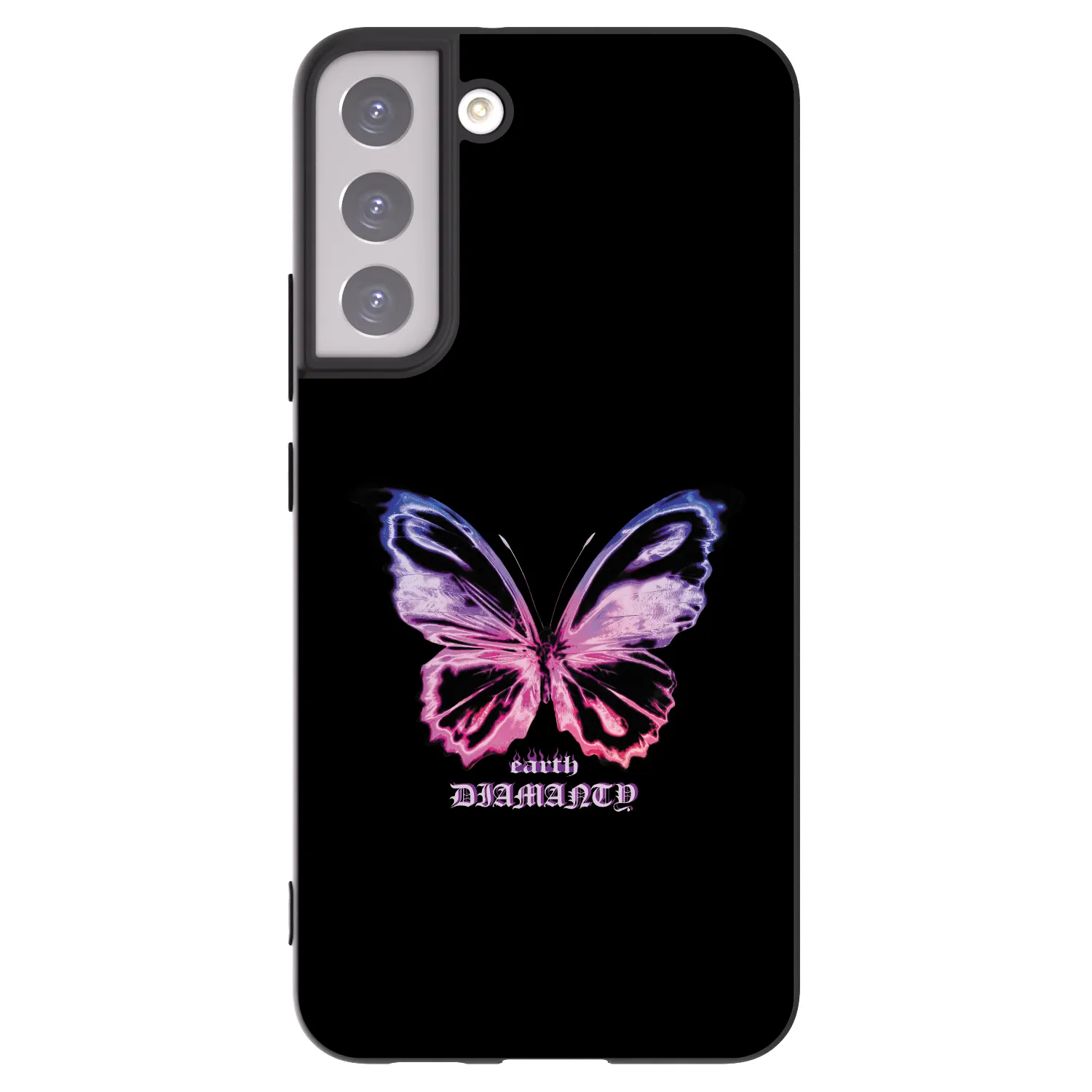 Picasee Μαύρη θήκη σιλικόνης για Samsung Galaxy S22+ 5G - Diamanty Purple