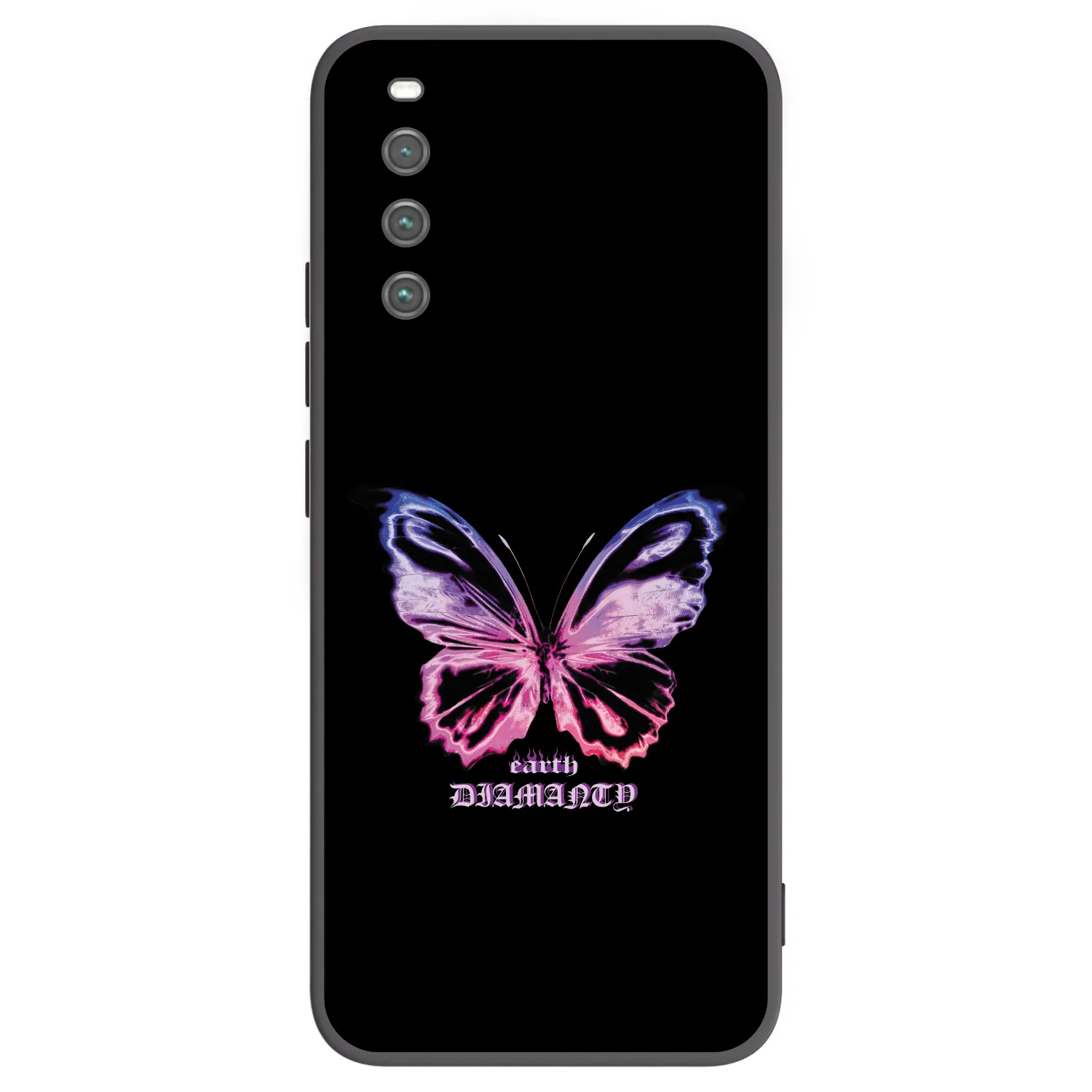 Picasee Μαύρη θήκη σιλικόνης για Sony Xperia 10 IV 5G - Diamanty Purple