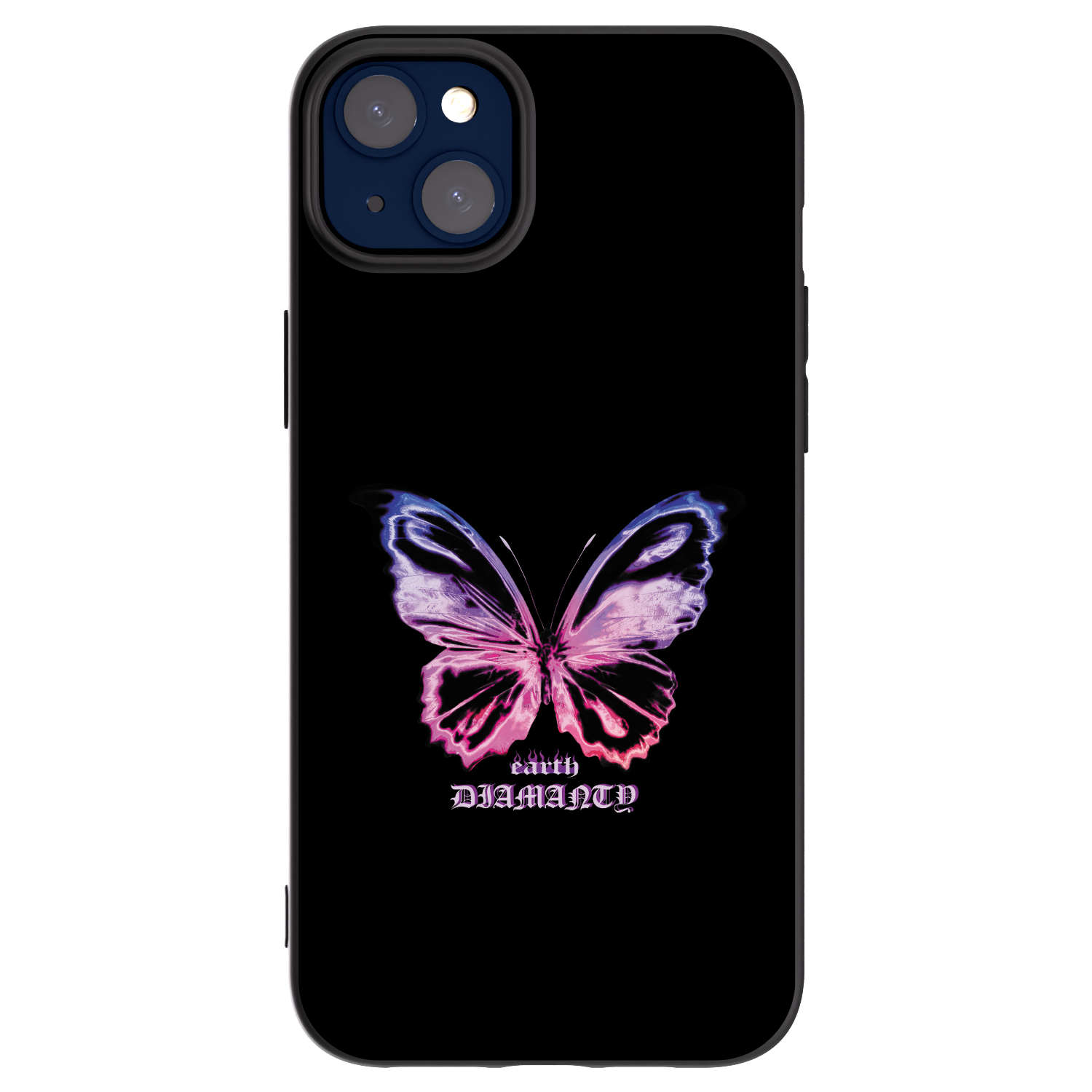 Picasee Μαύρη θήκη σιλικόνης για Apple iPhone 14 Plus - Diamanty Purple