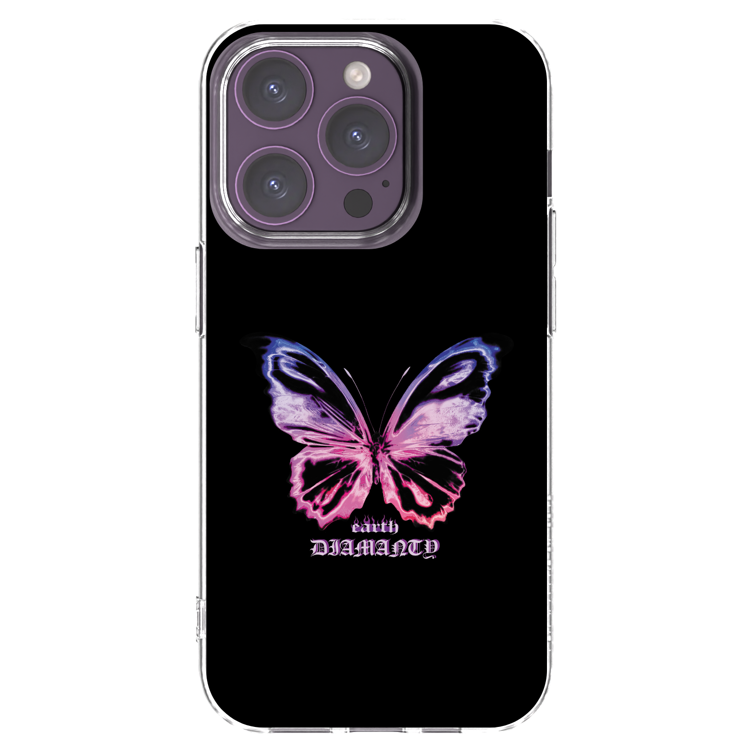 Picasee διαφανής θήκη σιλικόνης Apple iPhone 14 Pro - Diamanty Purple
