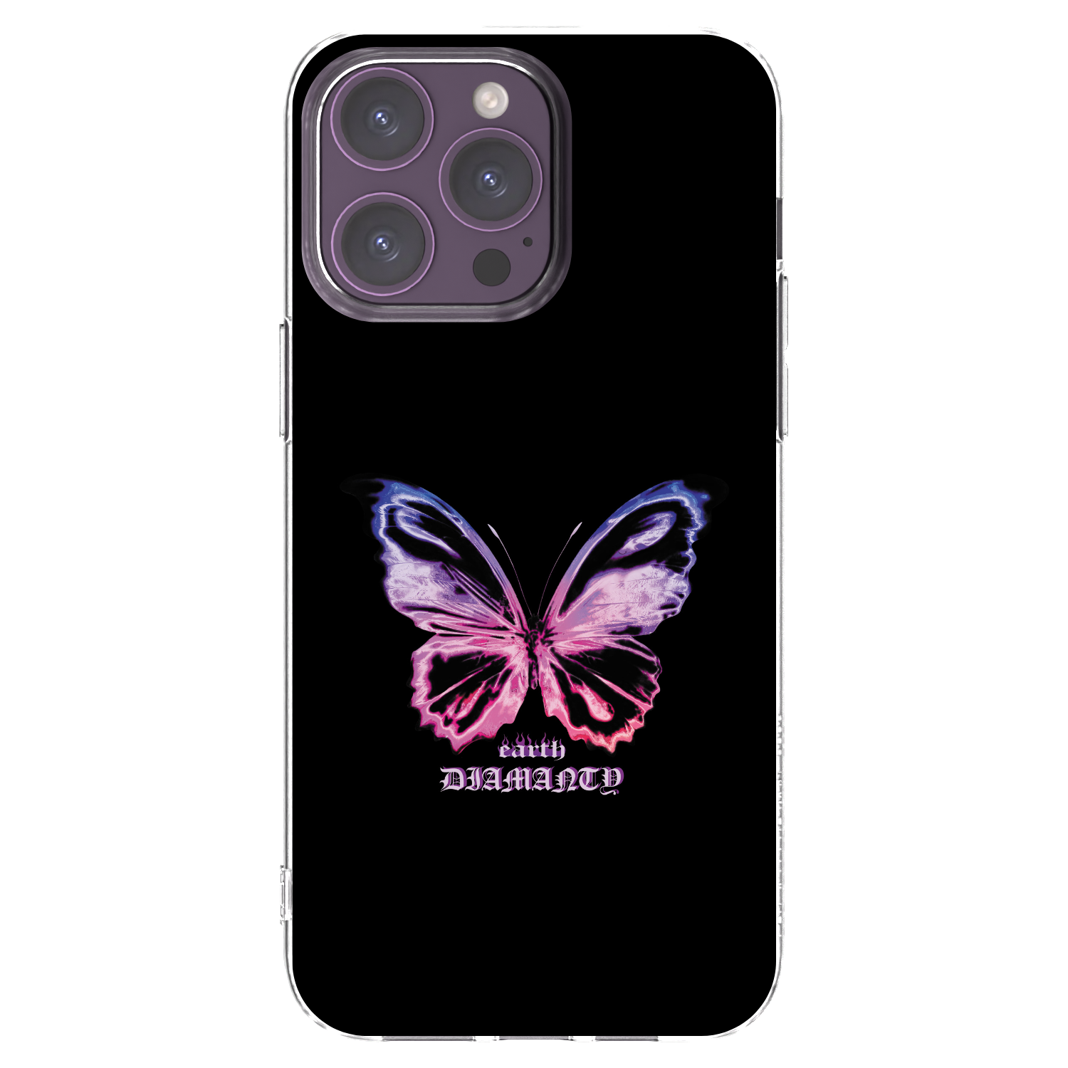 Picasee διαφανής θήκη σιλικόνης Apple iPhone 14 Pro Max - Diamanty Purple