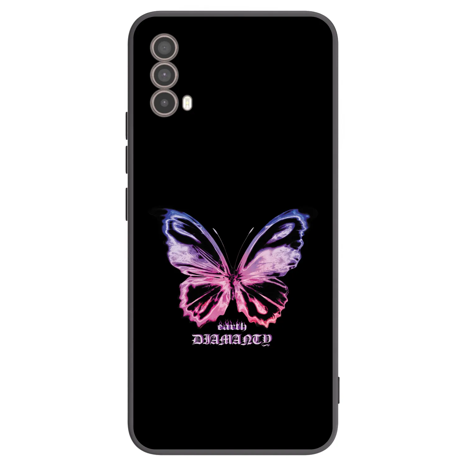Picasee Μαύρη θήκη σιλικόνης για Motorola Moto E40 - Diamanty Purple