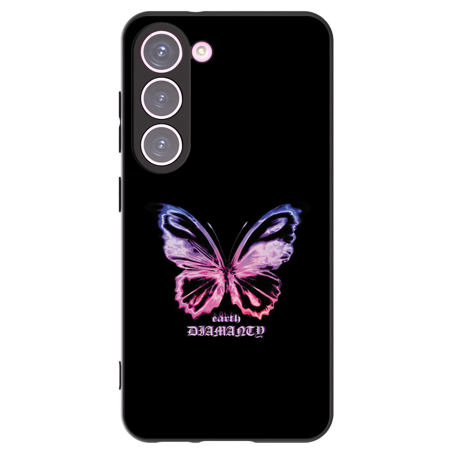 Picasee Μαύρη θήκη σιλικόνης για Samsung Galaxy S23 5G - Diamanty Purple