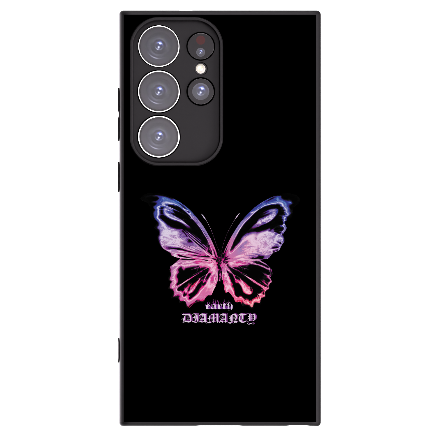 Picasee Μαύρη θήκη σιλικόνης για Samsung Galaxy S23 Ultra 5G - Diamanty Purple