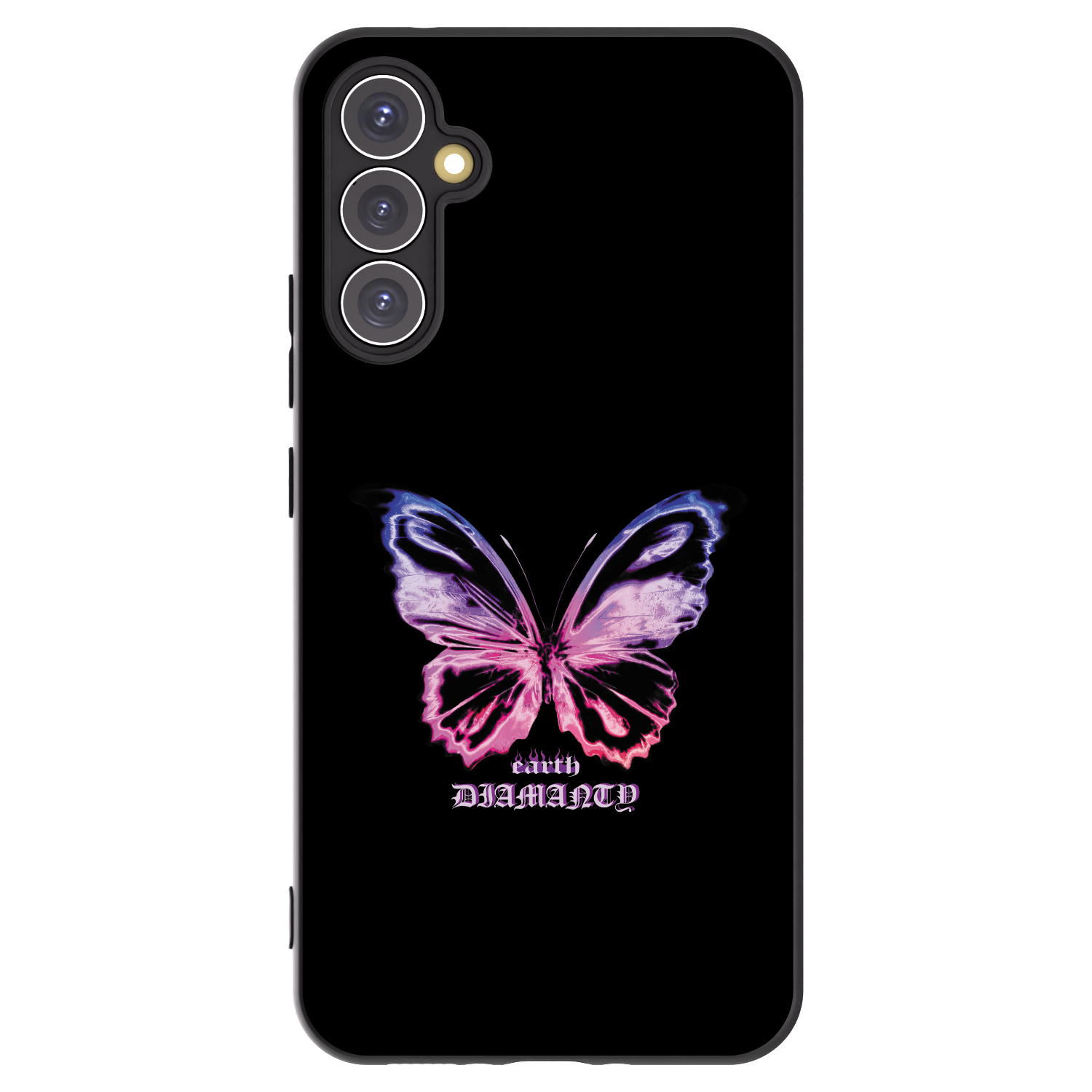 Picasee Μαύρη θήκη σιλικόνης για Samsung Galaxy A34 5G A346B - Diamanty Purple