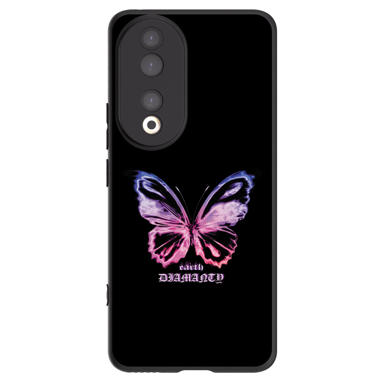 Picasee Μαύρη θήκη σιλικόνης για Honor 90 5G - Diamanty Purple