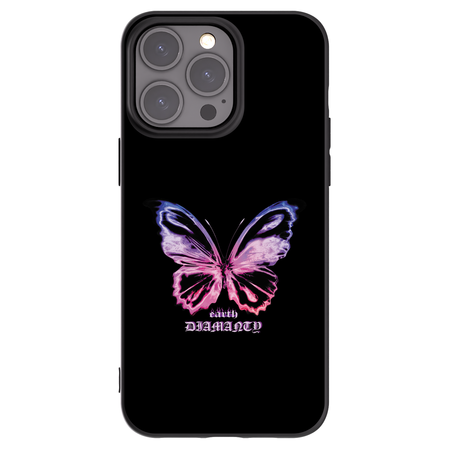 Picasee Μαύρη θήκη σιλικόνης για Apple iPhone 15 Pro Max - Diamanty Purple