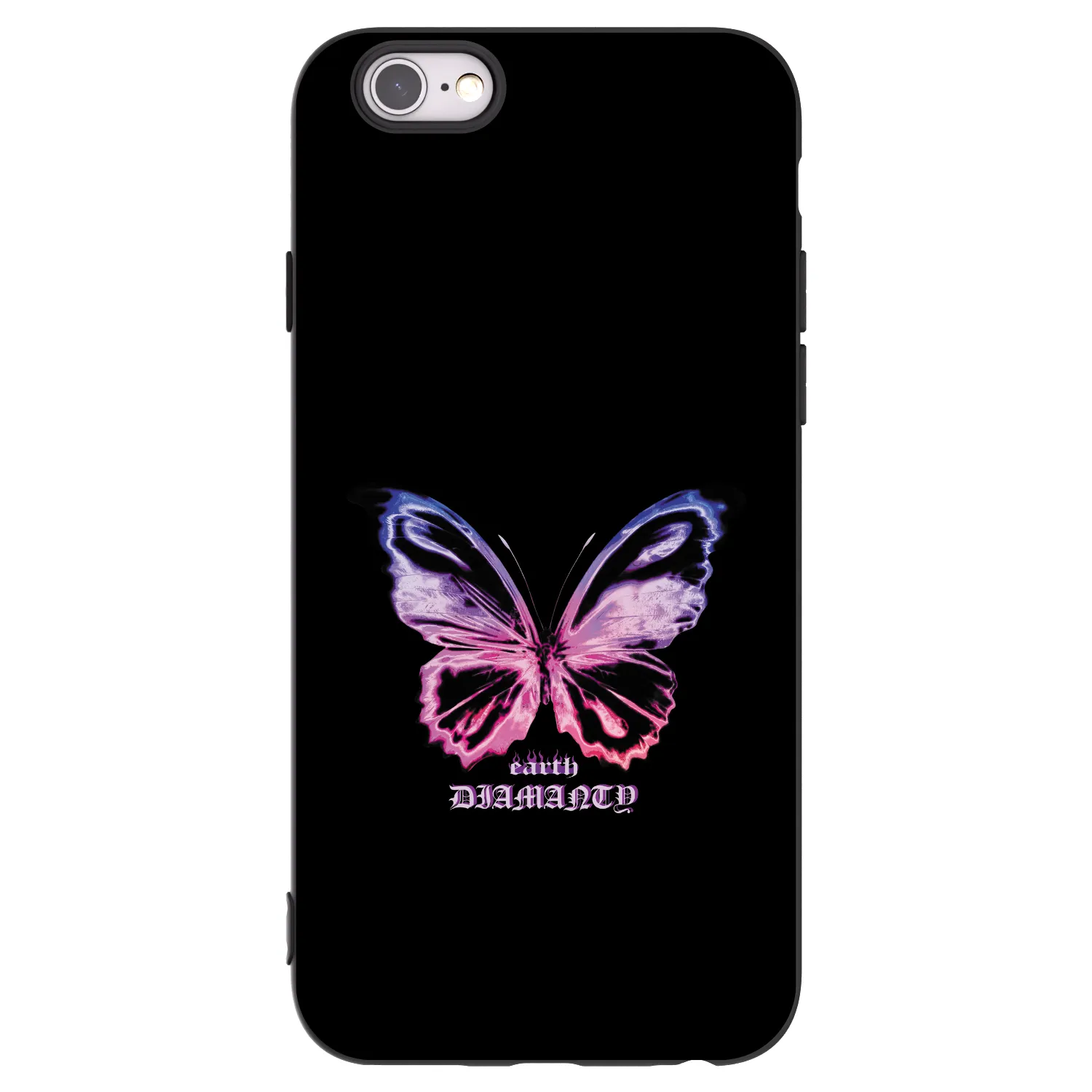 Picasee Μαύρη θήκη σιλικόνης για Apple iPhone 6/6S - Diamanty Purple