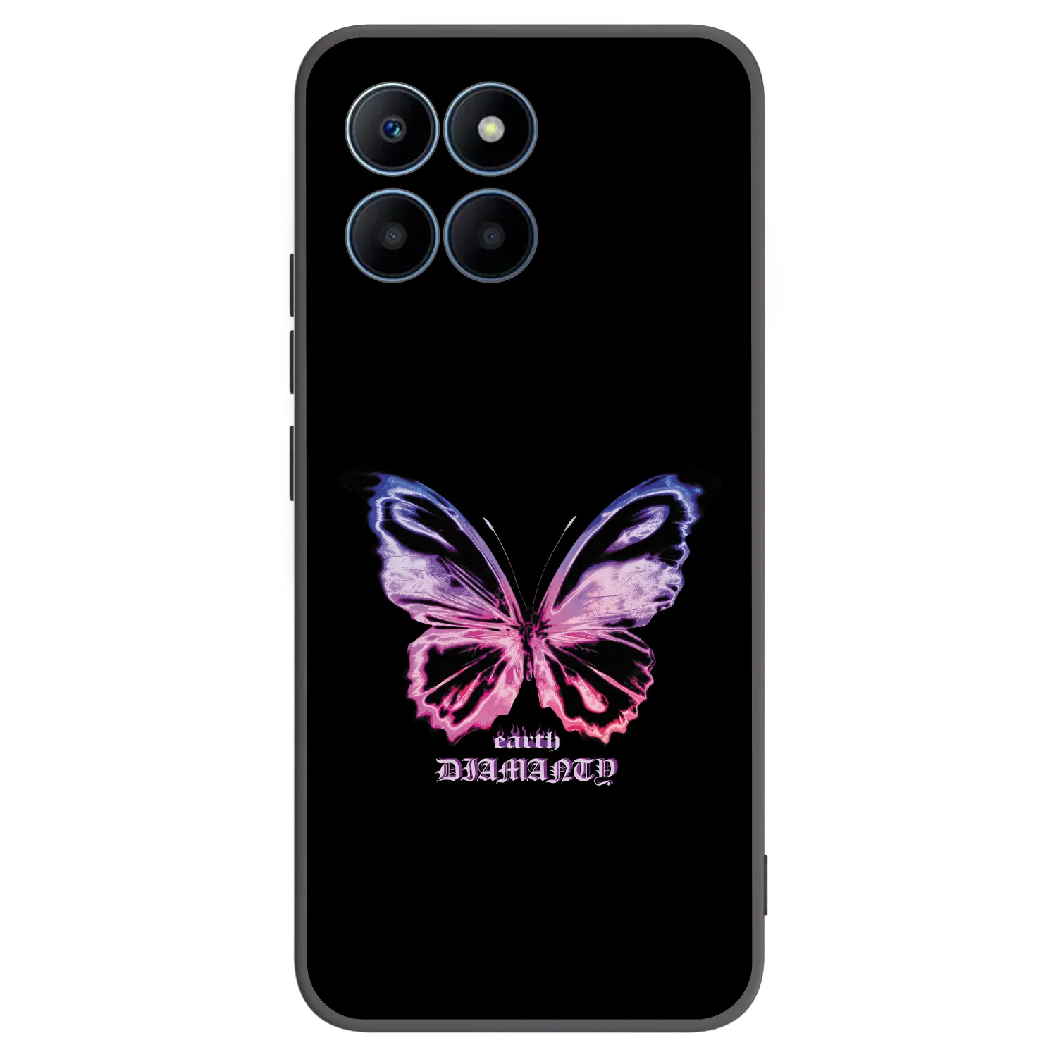 Picasee Μαύρη θήκη σιλικόνης για Honor 70 Lite - Diamanty Purple