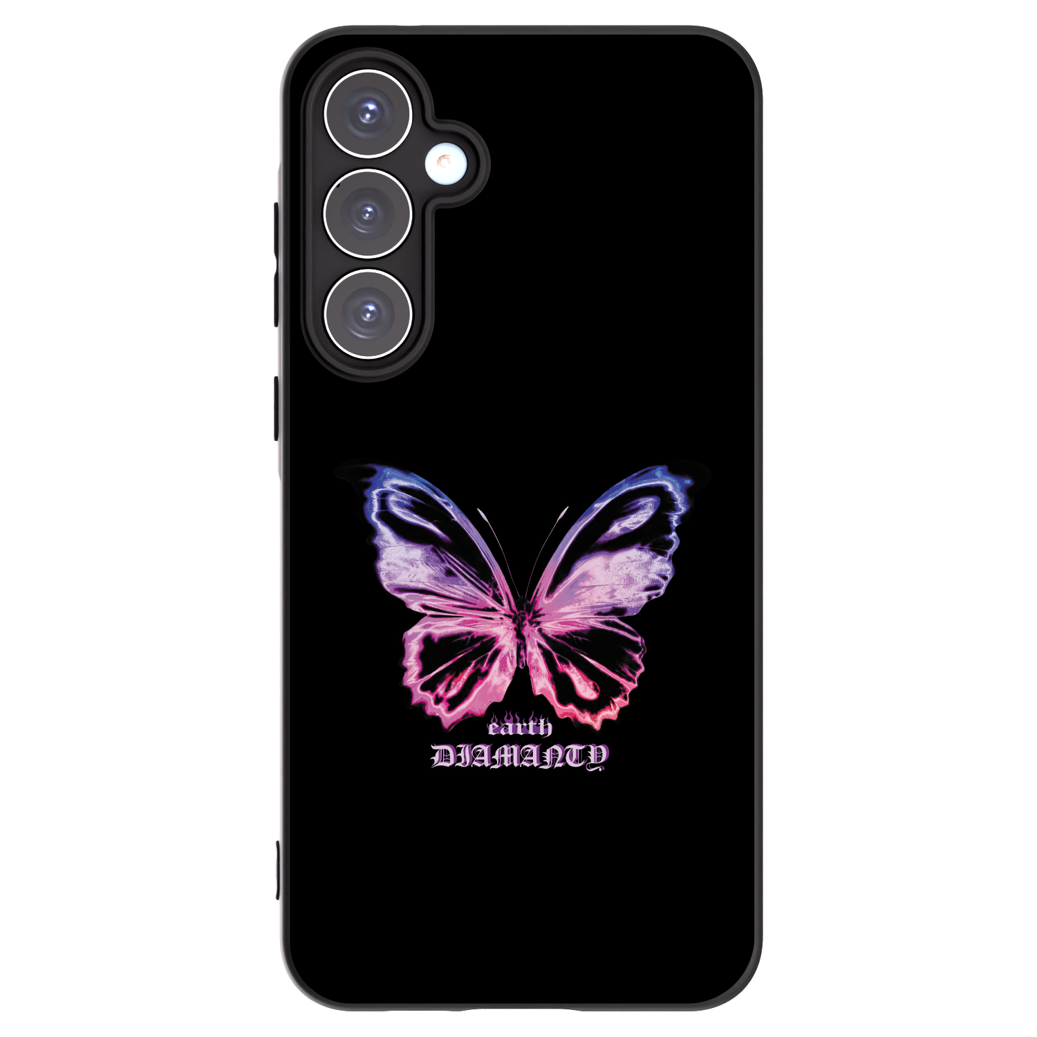 Picasee Μαύρη θήκη σιλικόνης για Samsung Galaxy A55 5G A556B - Diamanty Purple