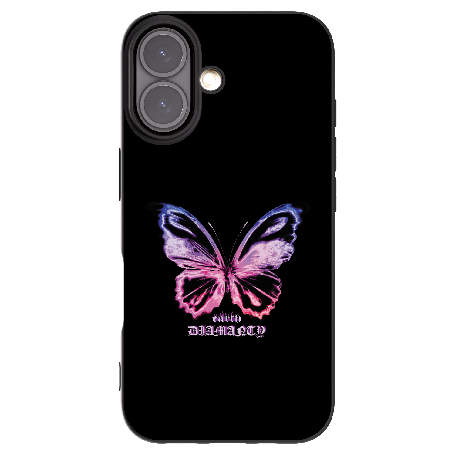 Picasee Μαύρη θήκη σιλικόνης για Apple iPhone 16 - Diamanty Purple