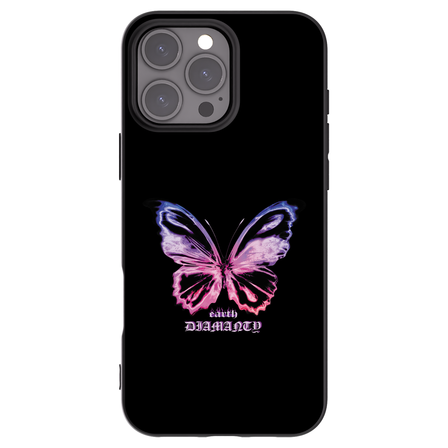 Picasee Μαύρη θήκη σιλικόνης για Apple iPhone 16 Pro Max - Diamanty Purple