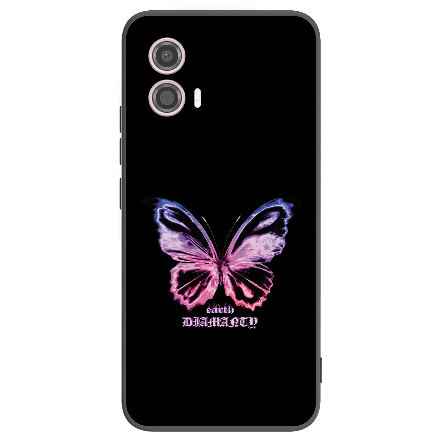 Picasee Μαύρη θήκη σιλικόνης για Motorola Moto G53 5G - Diamanty Purple