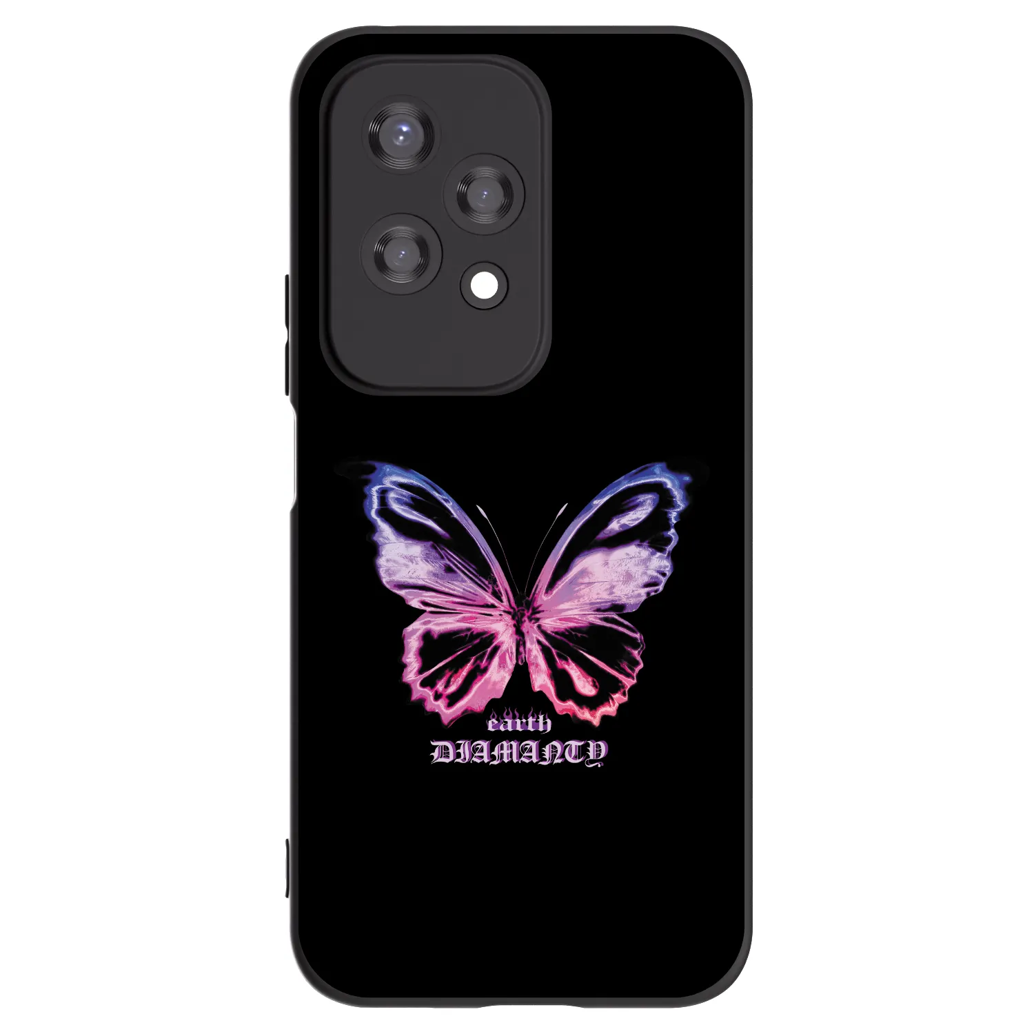 Picasee Μαύρη θήκη σιλικόνης για Honor 200 Lite - Diamanty Purple