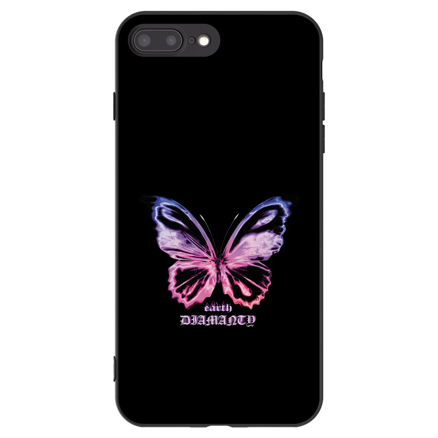 Picasee Μαύρη θήκη σιλικόνης για Apple iPhone 8 Plus - Diamanty Purple