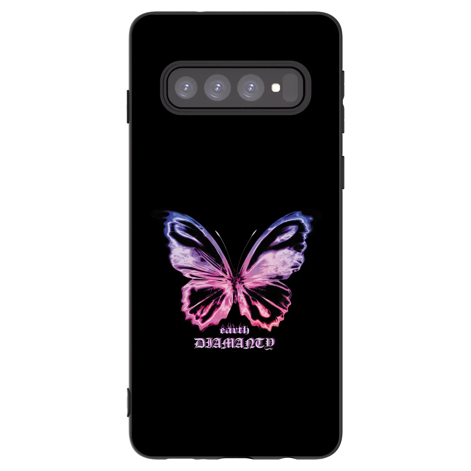Picasee Μαύρη θήκη σιλικόνης για Samsung Galaxy S10 G973 - Diamanty Purple