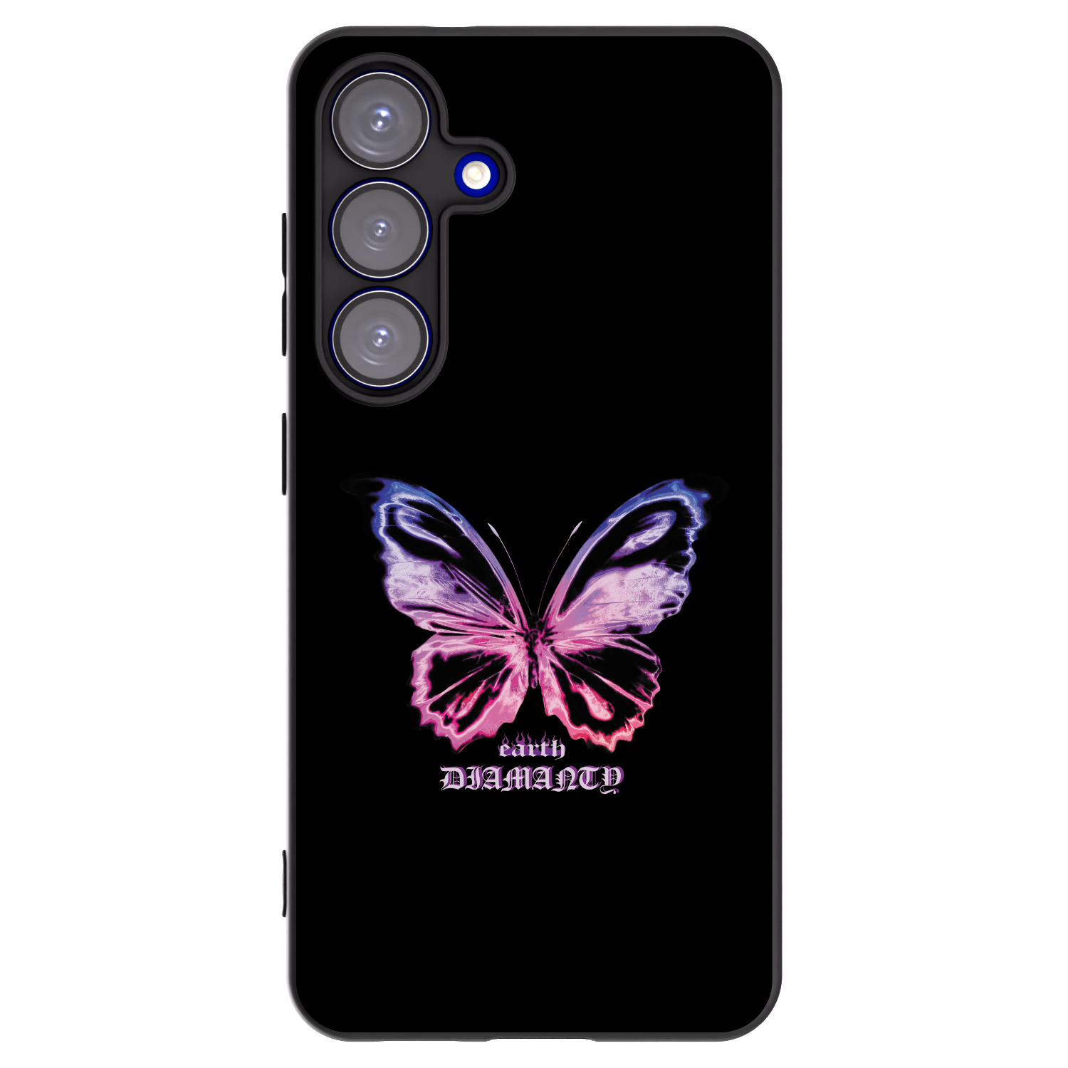 Picasee Μαύρη θήκη σιλικόνης για Samsung Galaxy S25 5G - Diamanty Purple