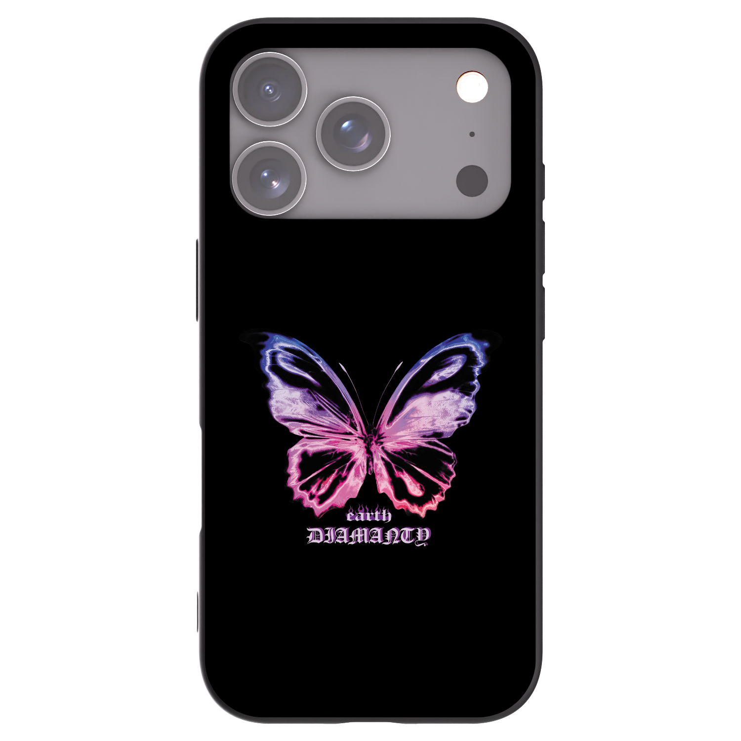 Picasee Μαύρη θήκη σιλικόνης για Apple iPhone 17 Pro - Diamanty Purple