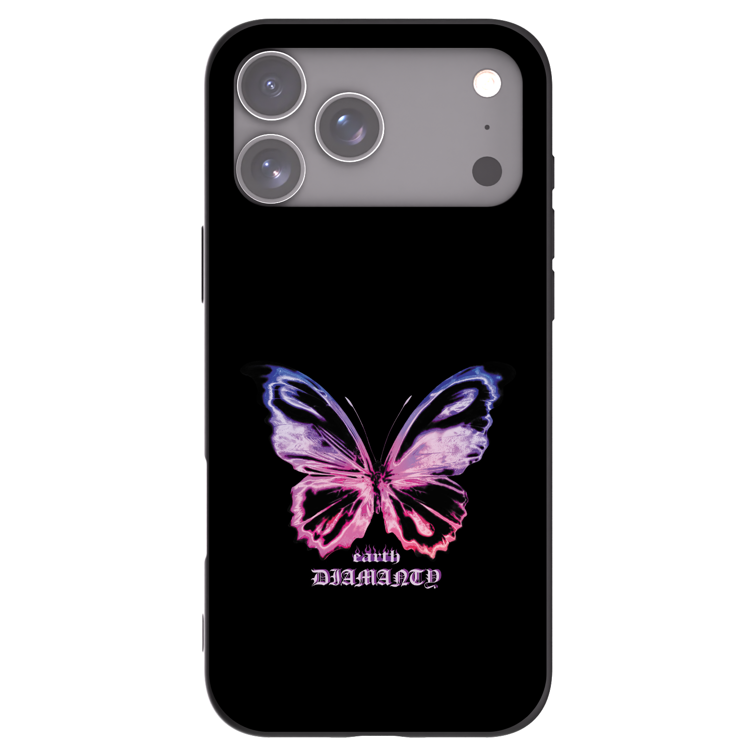 Picasee Μαύρη θήκη σιλικόνης για Apple iPhone 17 Pro Max - Diamanty Purple