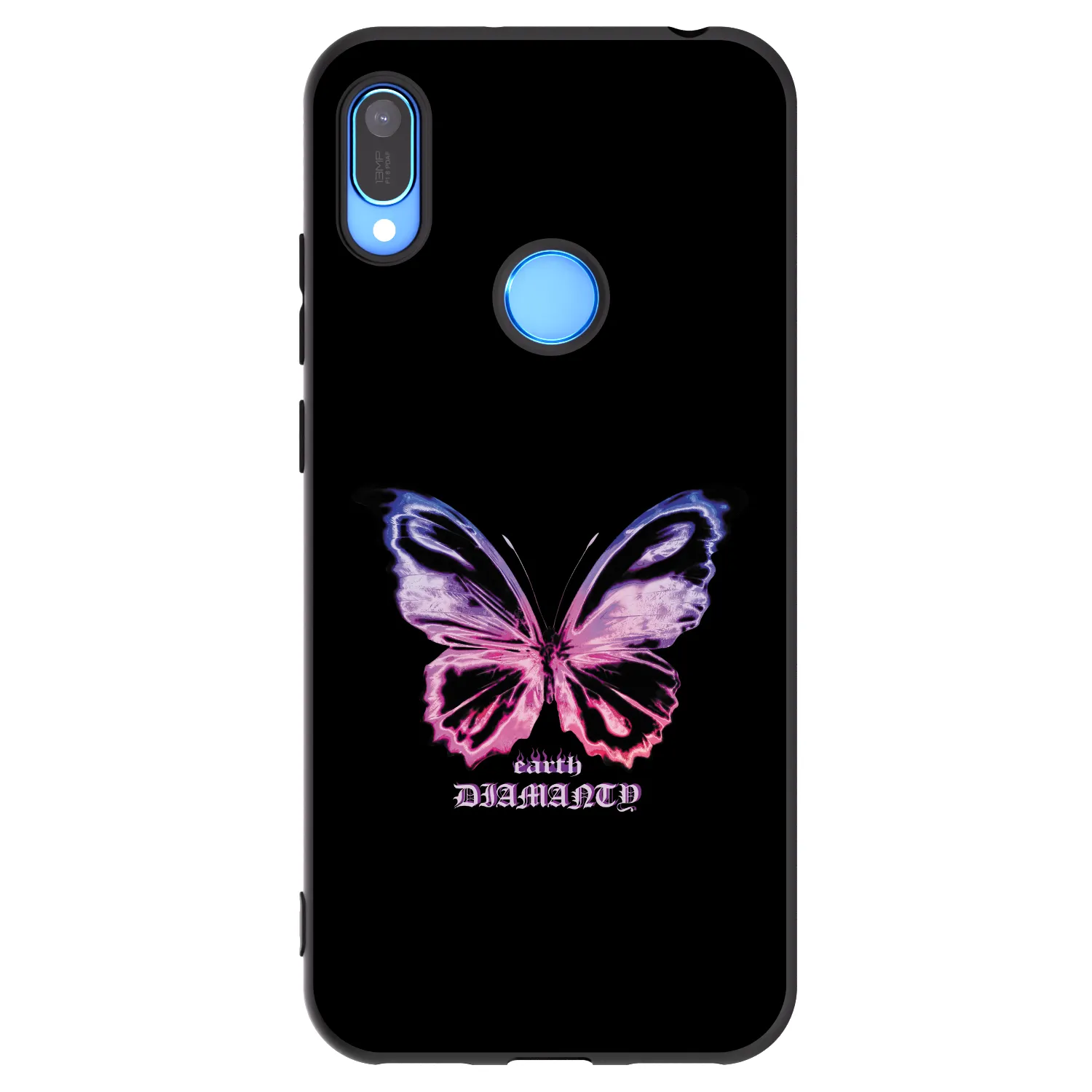 Picasee Μαύρη θήκη σιλικόνης για Huawei Y6 2019 - Diamanty Purple
