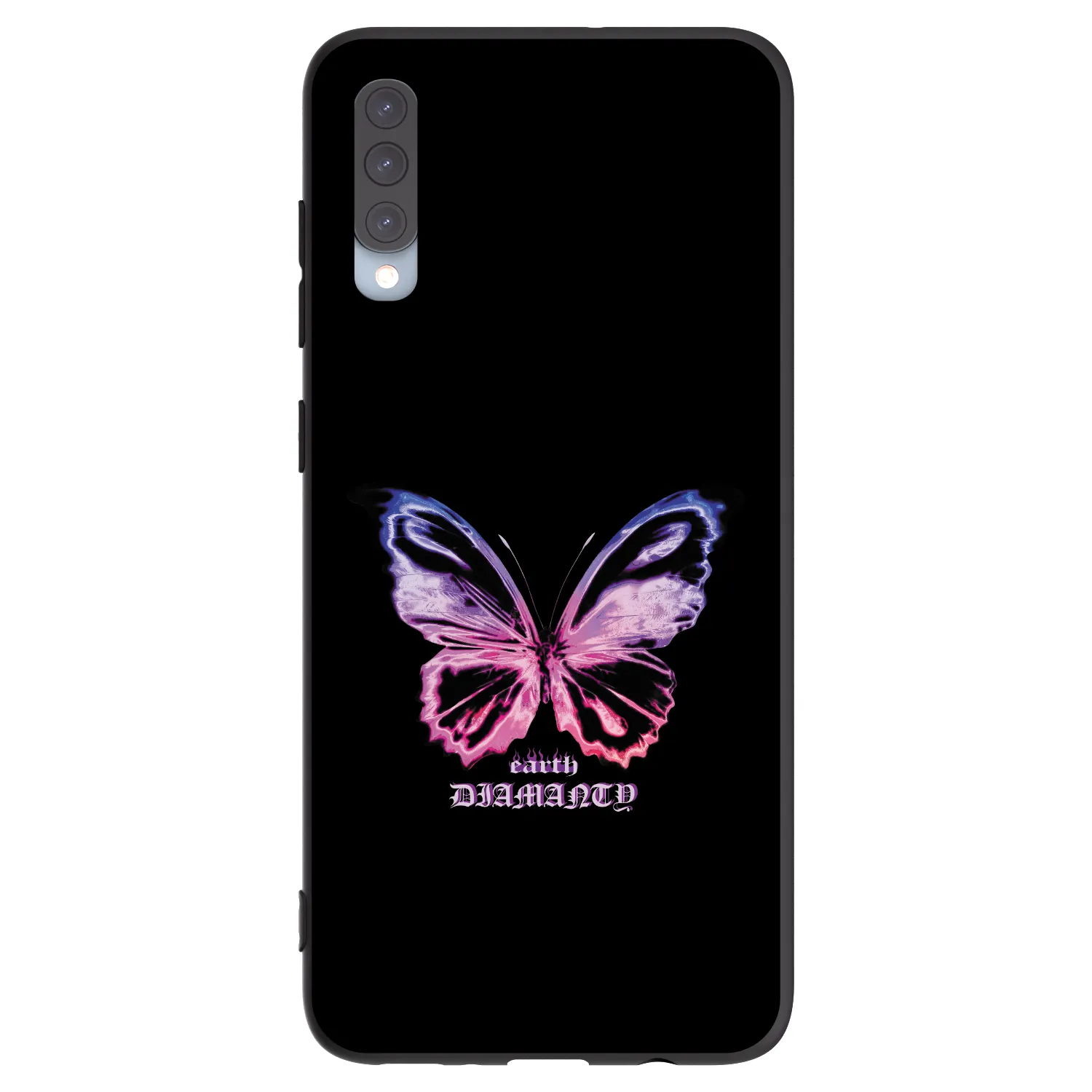 Picasee Μαύρη θήκη σιλικόνης για Samsung Galaxy A70 A705F - Diamanty Purple