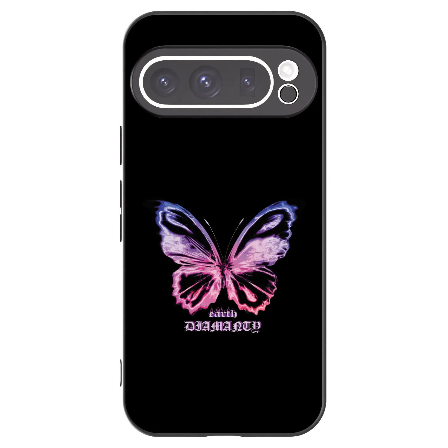 Picasee Μαύρη θήκη σιλικόνης για Google Pixel 9 Pro XL - Diamanty Purple